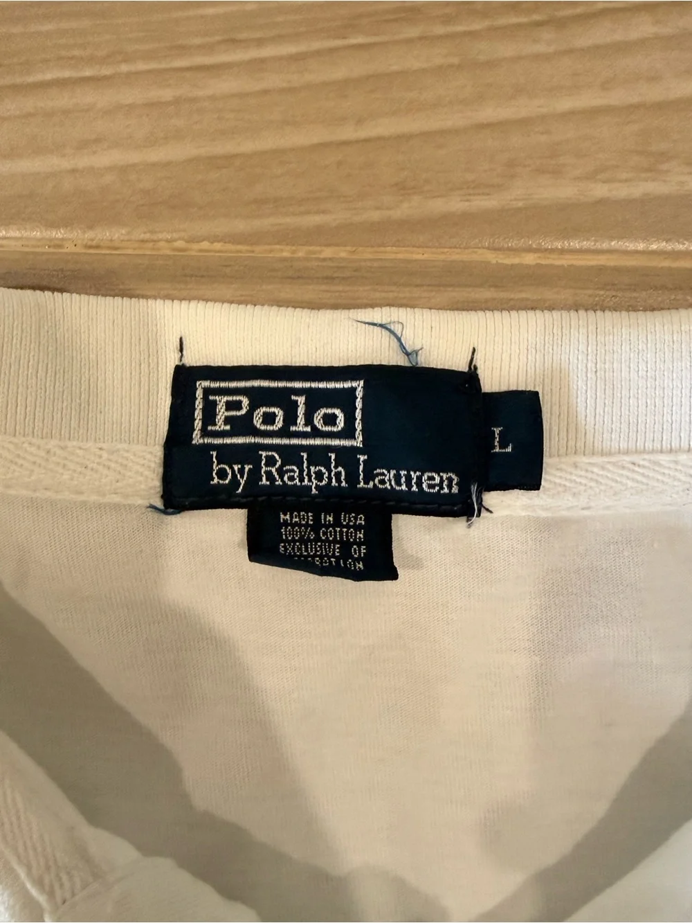 Ralph Lauren White Polo with Blue Pony & Crest Patch